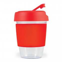 Reusable Coffee Cups - Plastic & Ceramic  - Kick Cup Crystal / Silicone Band 320ml