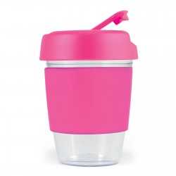 Reusable Coffee Cups - Plastic & Ceramic  - Kick Cup Crystal / Silicone Band 320ml