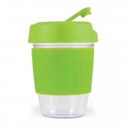 Reusable Coffee Cups - Plastic & Ceramic  - Kick Cup Crystal / Silicone Band 320ml
