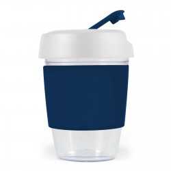 Reusable Coffee Cups - Plastic & Ceramic  - Kick Cup Crystal / Silicone Band 320ml