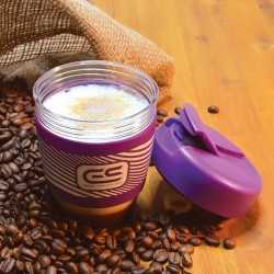 Reusable Coffee Cups - Plastic & Ceramic  - Kick Cup Crystal / Silicone Band 320ml
