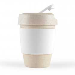 Reusable Coffee Cups - Plastic & Ceramic  - Kick Eco Coffee Cup / Silicone Band 320ml