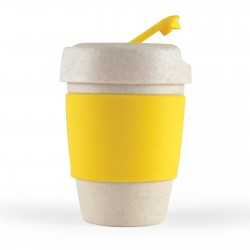 Reusable Coffee Cups - Plastic & Ceramic  - Kick Eco Coffee Cup / Silicone Band 320ml