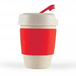 Reusable Coffee Cups - Plastic & Ceramic  - Kick Eco Coffee Cup / Silicone Band 320ml