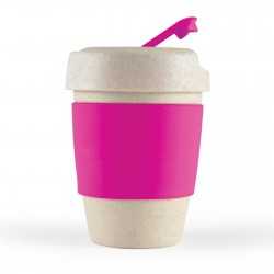 Reusable Coffee Cups - Plastic & Ceramic  - Kick Eco Coffee Cup / Silicone Band 320ml