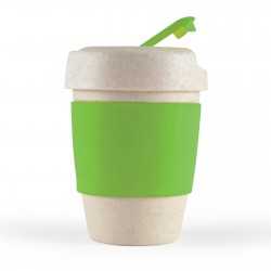 Reusable Coffee Cups - Plastic & Ceramic  - Kick Eco Coffee Cup / Silicone Band 320ml