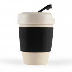 Reusable Coffee Cups - Plastic & Ceramic  - Kick Eco Coffee Cup / Silicone Band 320ml