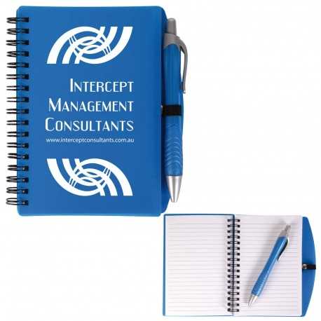Promotional Journals & Noteboooks  - Scribe Spiral Notebook with Pen