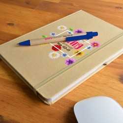 Promotional Journals & Noteboooks  - Venture A5 Natural Notebook / Matador Pen