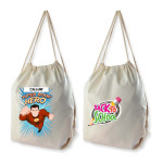 Cotton &amp; Calico Tote Bags - Calico Drawstring Library Backpack