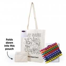 Cotton & Calico Tote Bags  - Get Crafty Folding Calico Bag and Crayons
