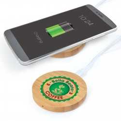 Phone & Tablet Chargers  - Arc Round Bamboo Wireless Charger