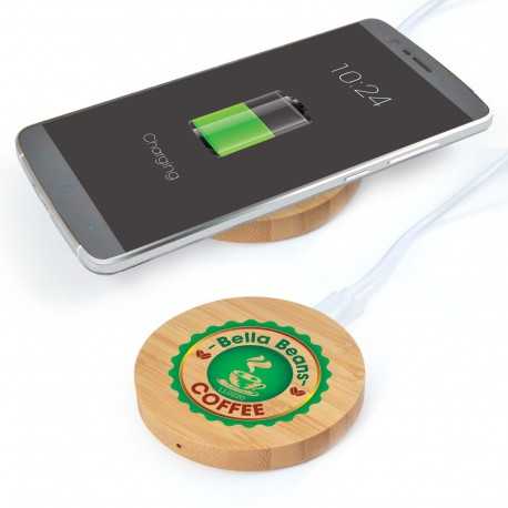 Phone & Tablet Chargers  - Arc Round Bamboo Wireless Charger