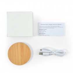 Phone & Tablet Chargers  - Arc Round Bamboo Wireless Charger