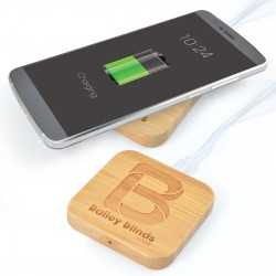 Phone & Tablet Chargers  - Arc Square Bamboo Wireless Charger