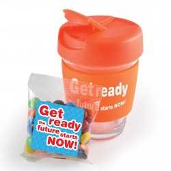 Reusable Coffee Cups - Glass  - Vienna Coffee Cup with M&Ms