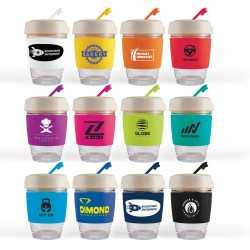 Reusable Coffee Cups - Glass  - Vienna Eco Coffee Cup / Silicone Band 320ml