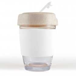 Reusable Coffee Cups - Glass  - Vienna Eco Coffee Cup / Silicone Band 320ml