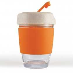Reusable Coffee Cups - Glass  - Vienna Eco Coffee Cup / Silicone Band 320ml