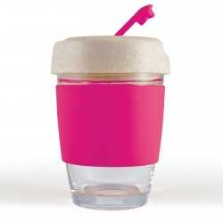 Reusable Coffee Cups - Glass  - Vienna Eco Coffee Cup / Silicone Band 320ml