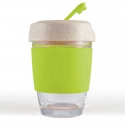 Reusable Coffee Cups - Glass  - Vienna Eco Coffee Cup / Silicone Band 320ml