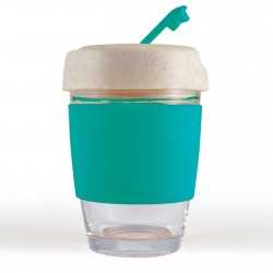 Reusable Coffee Cups - Glass  - Vienna Eco Coffee Cup / Silicone Band 320ml