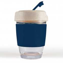Reusable Coffee Cups - Glass  - Vienna Eco Coffee Cup / Silicone Band 320ml
