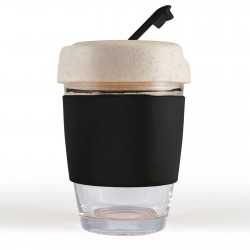 Reusable Coffee Cups - Glass  - Vienna Eco Coffee Cup / Silicone Band 320ml