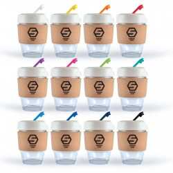 Reusable Coffee Cups - Glass  - Vienna Eco Coffee Cup / Cork Band 320ml