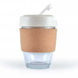 Reusable Coffee Cups - Glass  - Vienna Eco Coffee Cup / Cork Band 320ml