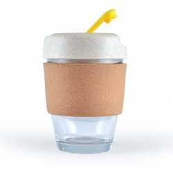 Reusable Coffee Cups - Glass  - Vienna Eco Coffee Cup / Cork Band 320ml