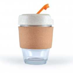 Reusable Coffee Cups - Glass  - Vienna Eco Coffee Cup / Cork Band 320ml