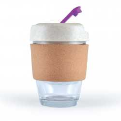 Reusable Coffee Cups - Glass  - Vienna Eco Coffee Cup / Cork Band 320ml