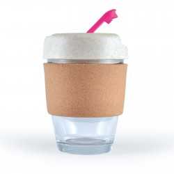 Reusable Coffee Cups - Glass  - Vienna Eco Coffee Cup / Cork Band 320ml