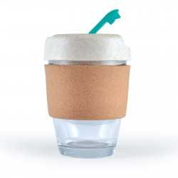 Reusable Coffee Cups - Glass  - Vienna Eco Coffee Cup / Cork Band 320ml