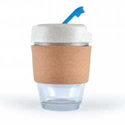 Reusable Coffee Cups - Glass  - Vienna Eco Coffee Cup / Cork Band 320ml