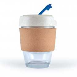 Reusable Coffee Cups - Glass  - Vienna Eco Coffee Cup / Cork Band 320ml