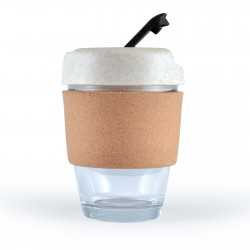 Reusable Coffee Cups - Glass  - Vienna Eco Coffee Cup / Cork Band 320ml