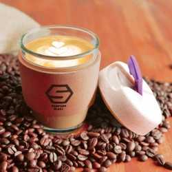 Reusable Coffee Cups - Glass  - Vienna Eco Coffee Cup / Cork Band 320ml