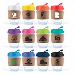Reusable Coffee Cups - Glass  - Vienna Coffee Cup / Cork Band 320ml