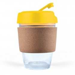 Reusable Coffee Cups - Glass  - Vienna Coffee Cup / Cork Band 320ml