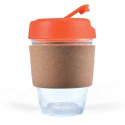 Reusable Coffee Cups - Glass  - Vienna Coffee Cup / Cork Band 320ml