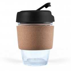 Reusable Coffee Cups - Glass  - Vienna Coffee Cup / Cork Band 320ml