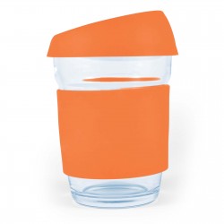Reusable Coffee Cups - Glass  - Vienna Coffee Cup / Silicone Lid 320ml