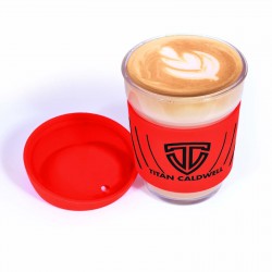 Reusable Coffee Cups - Glass  - Vienna Coffee Cup / Silicone Lid 320ml