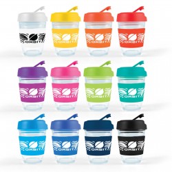 Reusable Coffee Cups - Glass  - Vienna Coffee Cup / Flip Lid 320ml