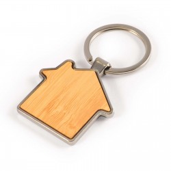 Metal Keyrings  - House Bamboo Zinc Keytag