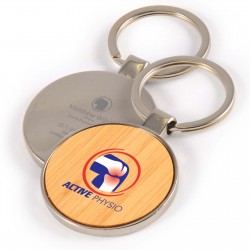 Metal Keyrings  - Circle Bamboo Zinc Keytag