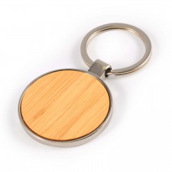 Metal Keyrings  - Circle Bamboo Zinc Keytag