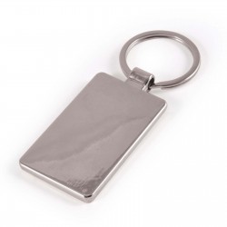 Metal Keyrings  - Rectangle Bamboo Zinc Keytag